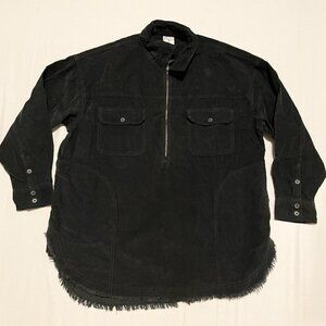 Offline by Aerie Corduroy Quarter Zip Shacket Oversized Womens Medium Shirt